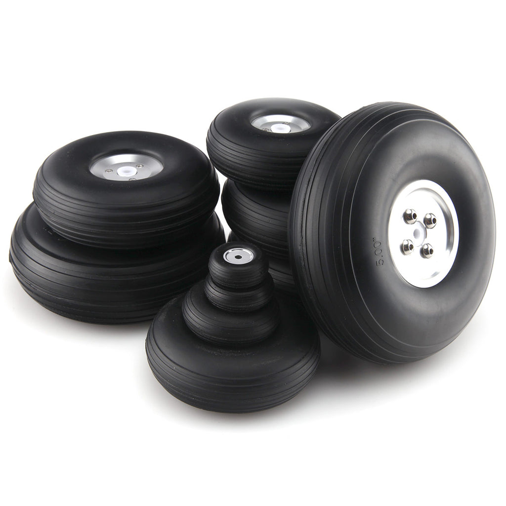 1 Pair Sky-Fly RC Model PU Wheels With Aluminum Hub Multi-size 1 inch " to 5 inch "