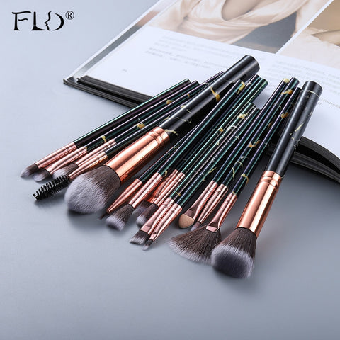FLD 5-15Pcs Makeup Brushes Tool Cosmetic Set Beauty Powder Foundation Eye Shadow Eyebrow Fan Blush Blending Make Up Brush Kit