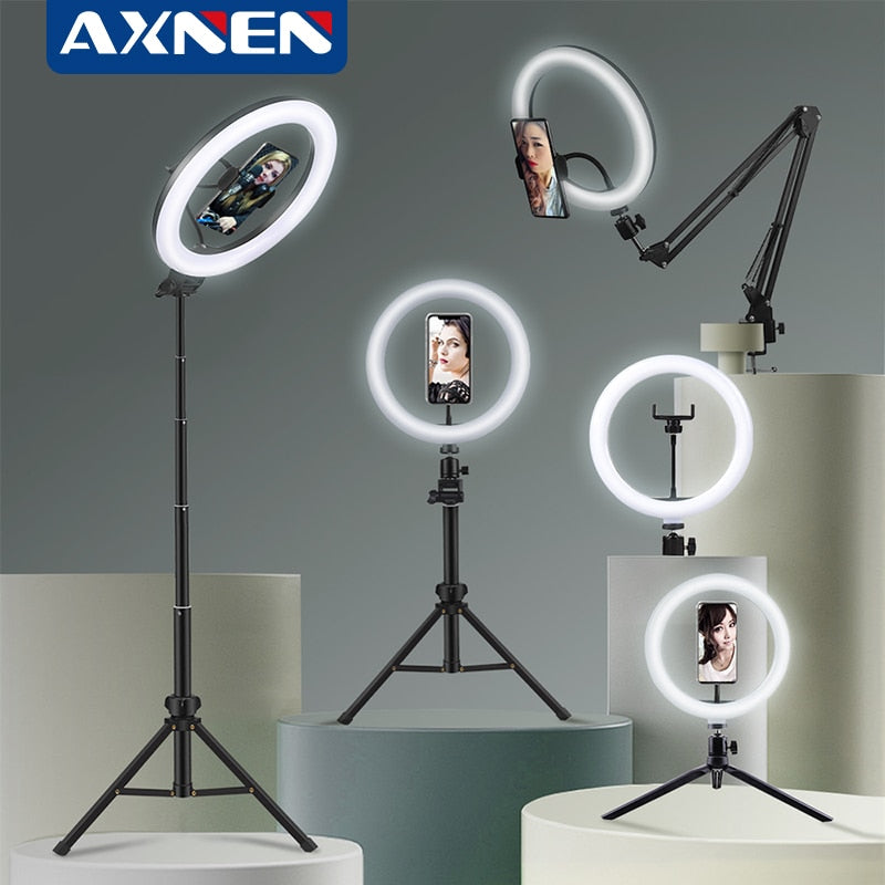 Selfie Circle Round Light Photography Led Rim Of Lamp with Optional Mobile Holder Mounting Tripod Stand Circle Round light For Live Video Stream