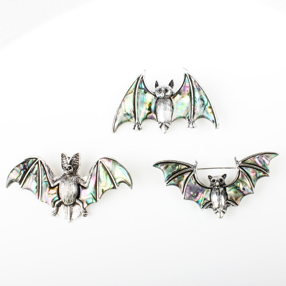 Shell Bat Brooch Natural Abalone white Shell Bat-shaped Brooch Men and Women Fashion Wild for Jewelry Making DIY Accessories