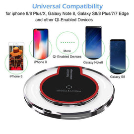New Wireless Charging Dock Charger Crystal Round Charging Pad With Receiver For A-pple For Sanxing