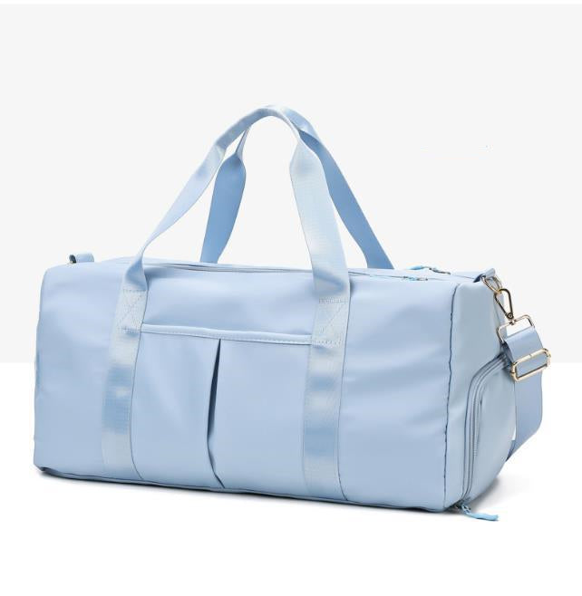 Weekender bag with waterproof duffel for sports and fitness. Unisex Shoulder Bag for pool.