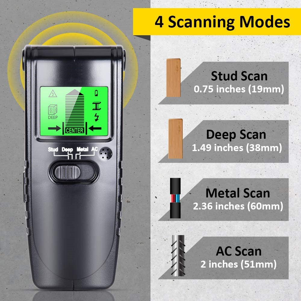 4 In 1 Electric Wood Detector Stud Finder Wall Scanner Sensor Wall Scanner With LCD Display For Wood AC Wire Metal Studs Detection