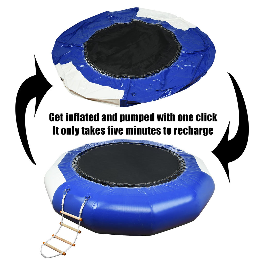 10Ft Inflatable Water Trampoline Bounce Swim Platform For Water-Sports