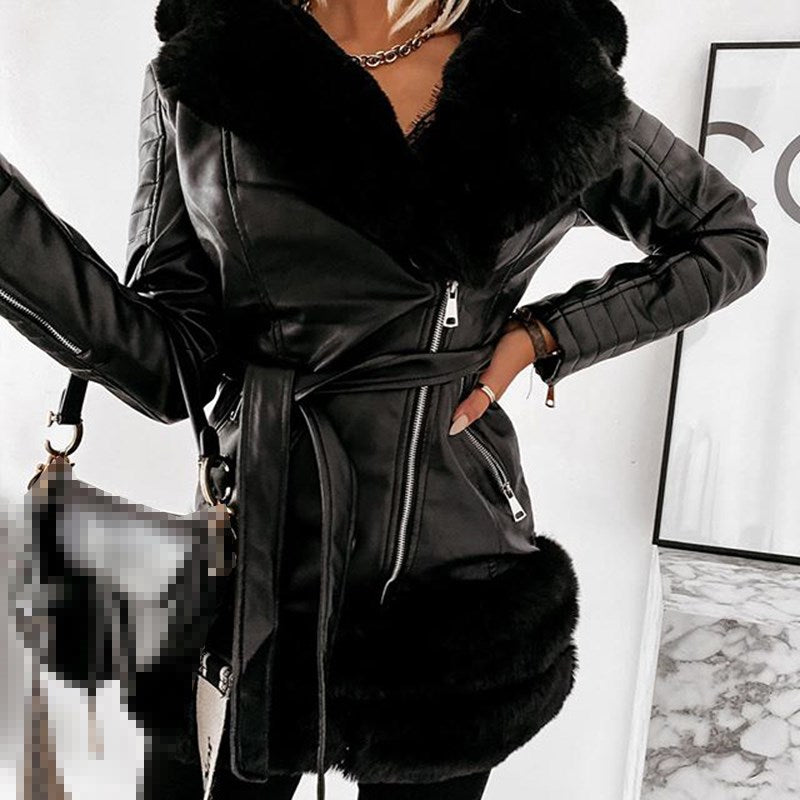 Fashion Women Leather Coats Jackets Ladies Jacket 2021 Black