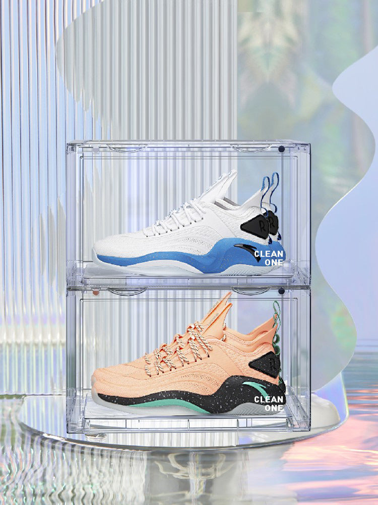 Transparent Basketball Shoe Storage Box Collection Net Dust-proof Side Opening