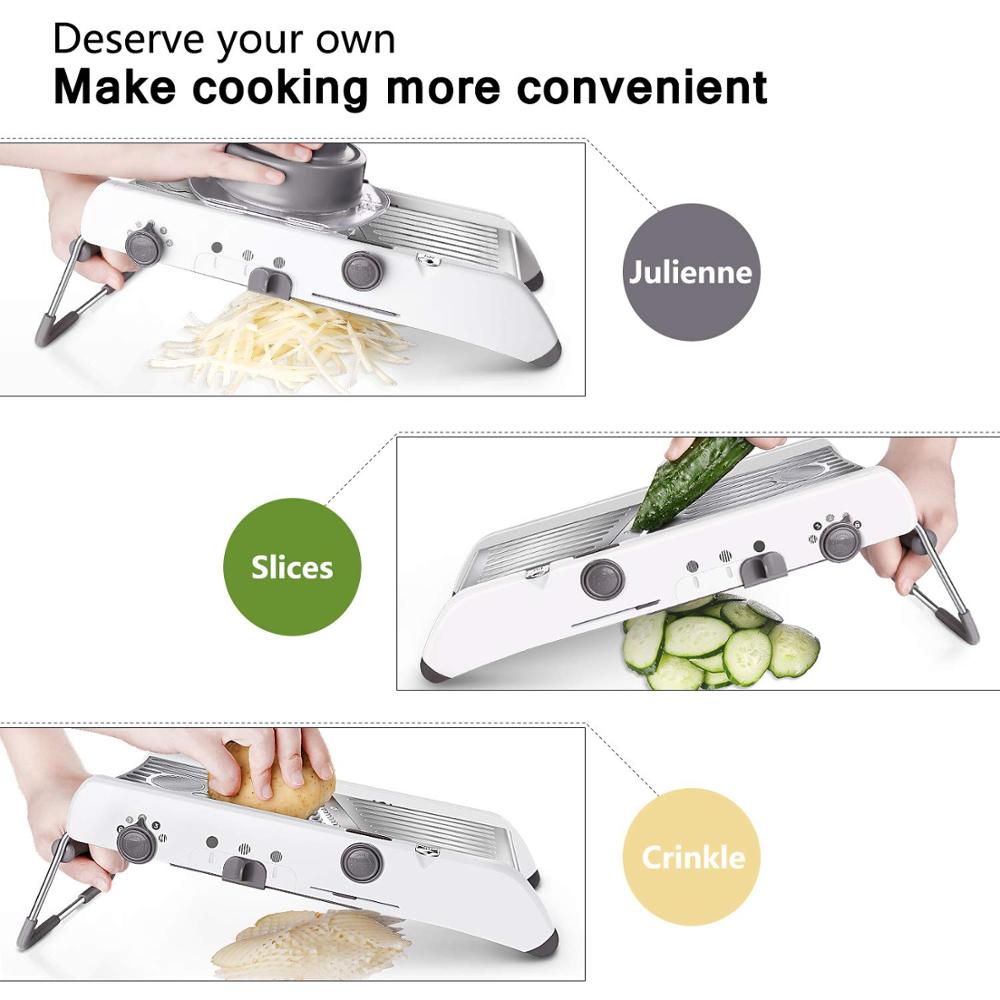 Kitchen Supplies Adjustable Mandoline Slicer Stainless Steel Vegetable Julienner Potato Slicer Cutter Magic Chopper