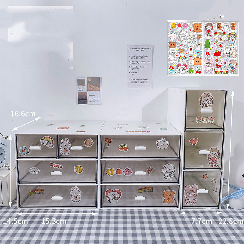 Office Desktop Storage Box Transparent Small Drawer