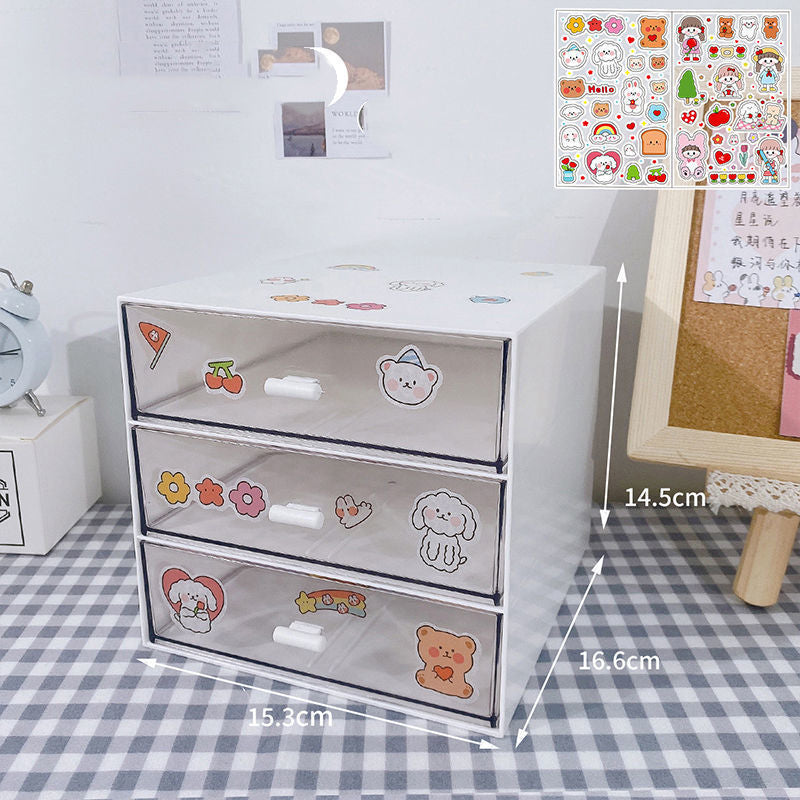 Office Desktop Storage Box Transparent Small Drawer