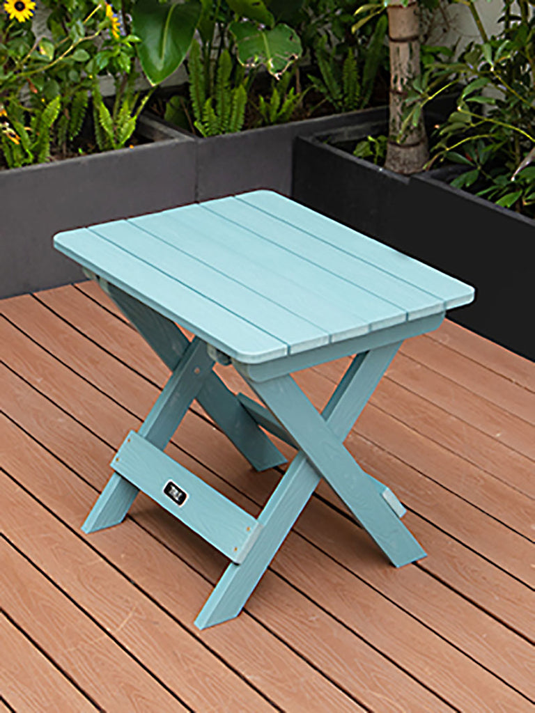 TALE Adirondack Portable Folding Side Table Square All-Weather And Fade-Resistant Plastic Wood Table Perfect For Outdoor Garden, Beach, Camping, Picnics,Ban Amazon