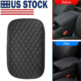 Universal Car Center Console Box Armrest Cushion Cover PU Leather Pad Protector