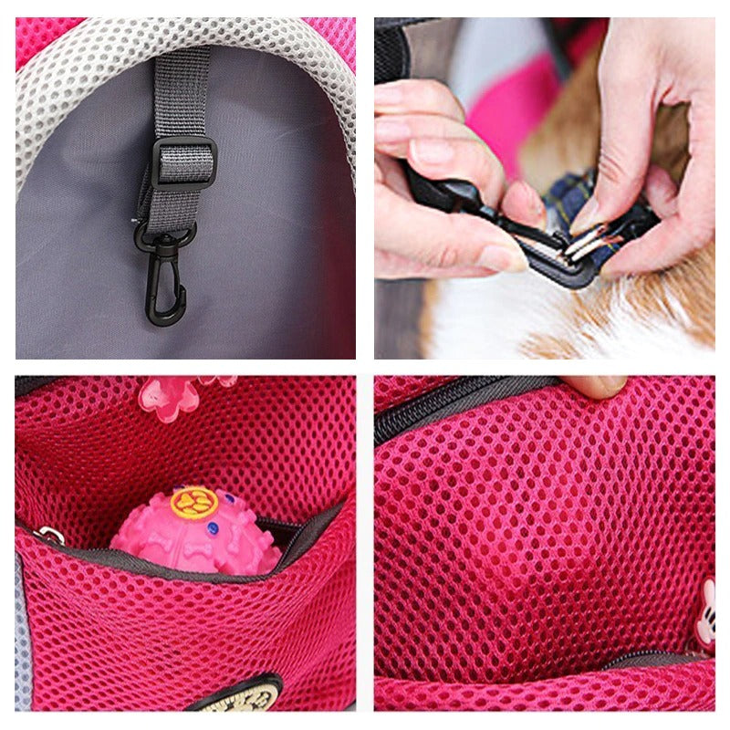 Pet Dog Carrier Bag Carrier For Dogs Backpack Out Double Shoulder Portable Travel Backpack Outdoor Pet Dog Carrier Bag Mesh