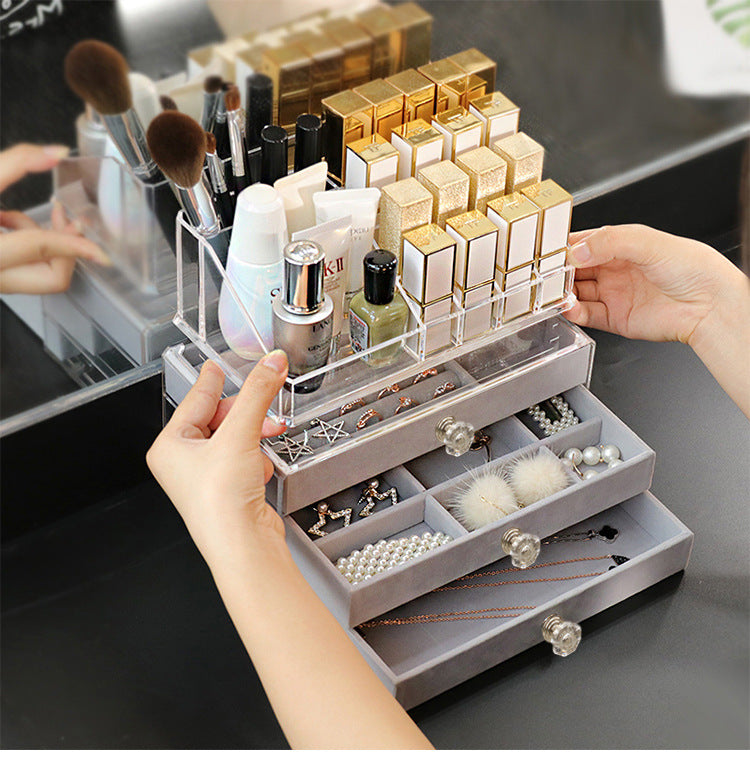 Transparent Plastic Jewelry Earrings Lipstick Box