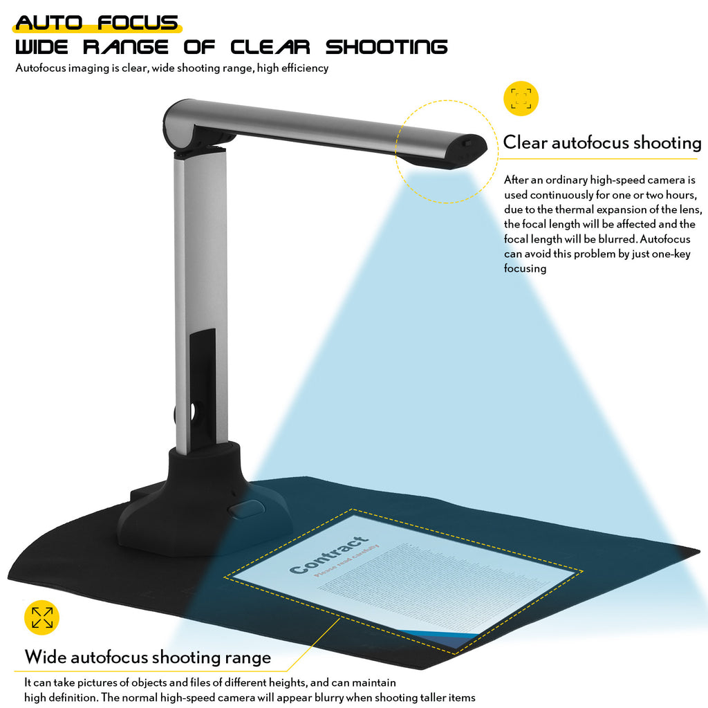 Document Camera Teachers Laptop, USB Portable Scanner Projection Video A4 Format