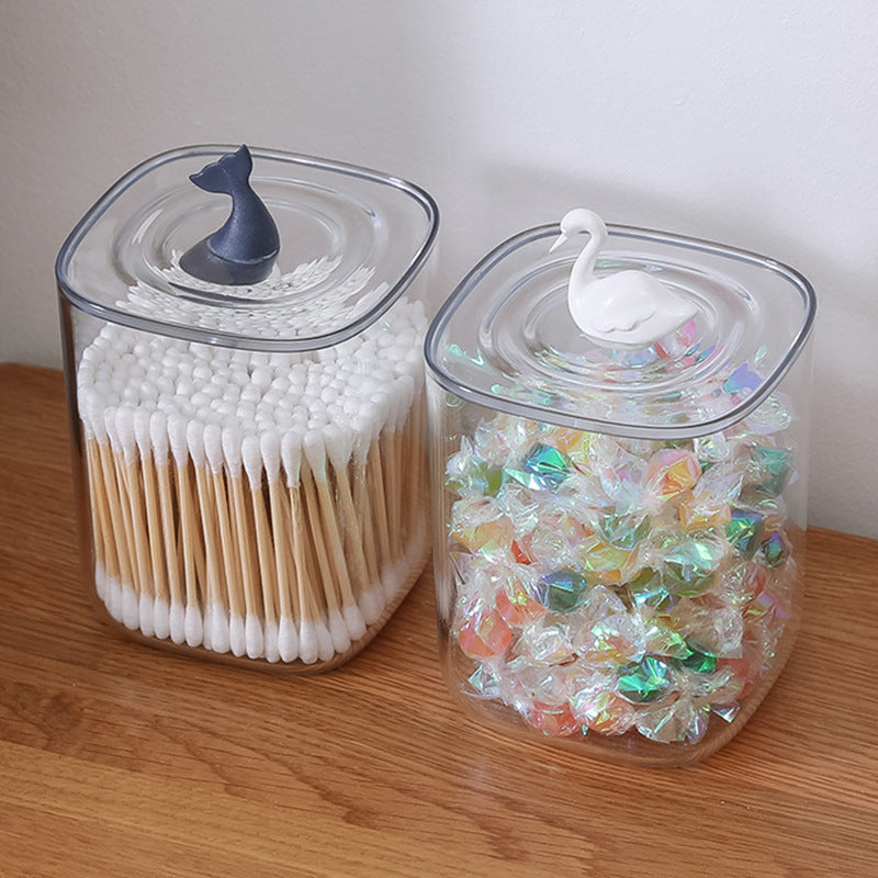 Desktop Transparent Cotton Swab Storage Box