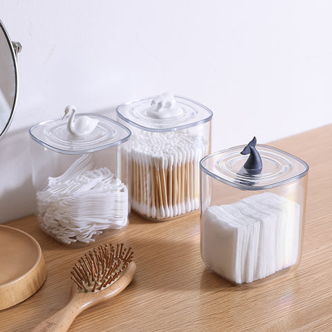 Desktop Transparent Cotton Swab Storage Box