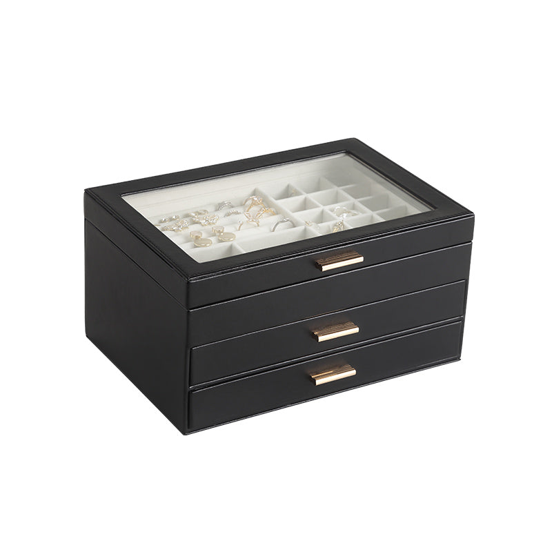 Multilayer Drawer Type Jewelry Transparent Storage Box.