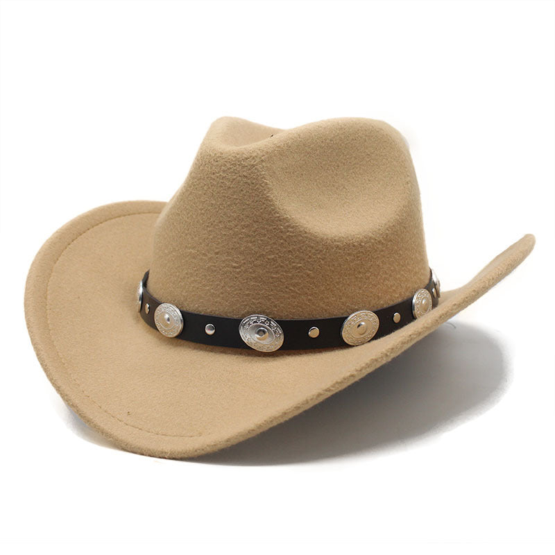 Unisex Minority Style Woolen Western Cowboy Hats.