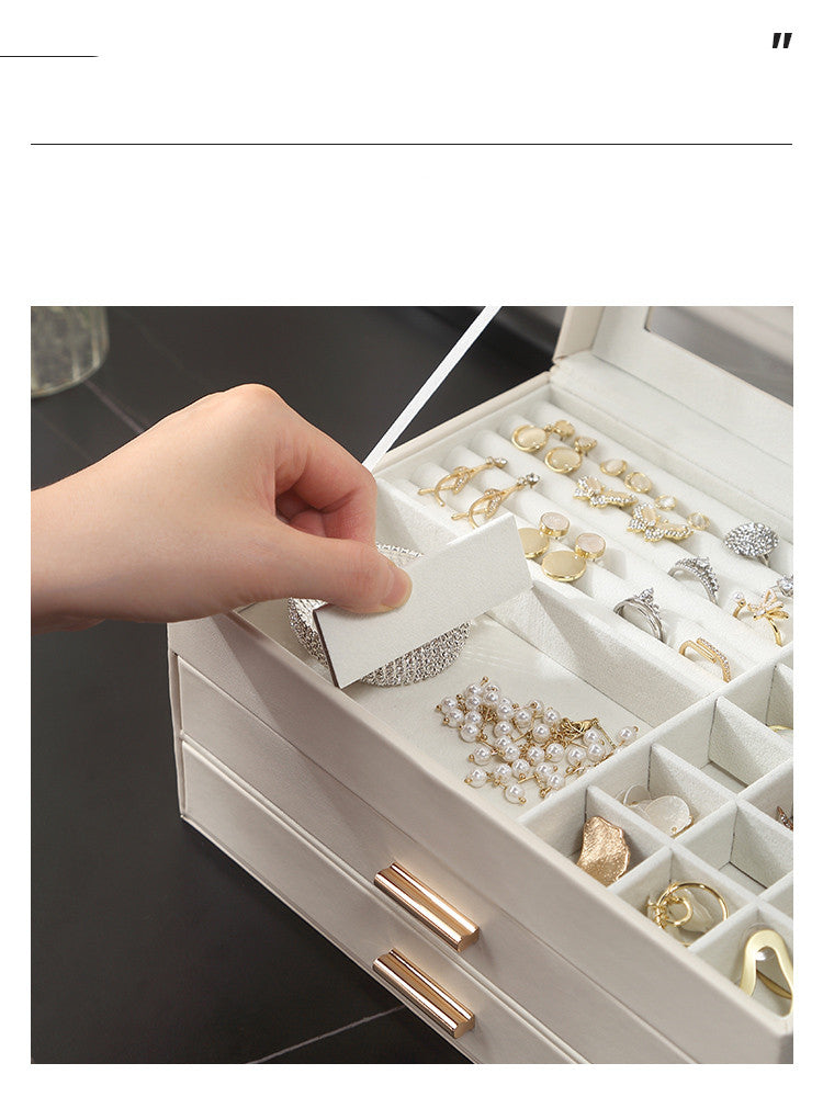 Multilayer Drawer Type Jewelry Transparent Storage Box.