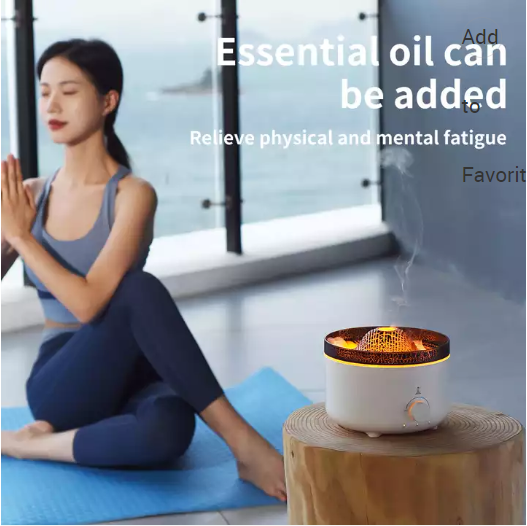 Desktop  Jellyfish Oil Essential Aroma Diffuser Dual Night Light Volcano Humidifier Diffuser Flame Humidifier