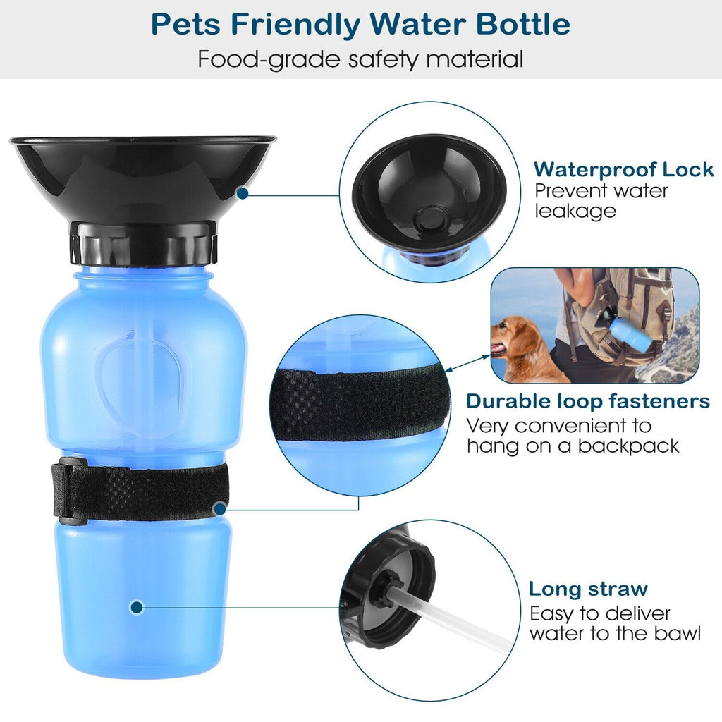 Dog Cat Pet Dispenser Portable Travel Outdoor Water Bottle Drinking Fountain