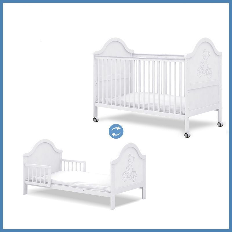 Multi use Pine Baby Log Splicing Bed Multi-function Made of Wood. Changeable from Crib Style to Bed for children.