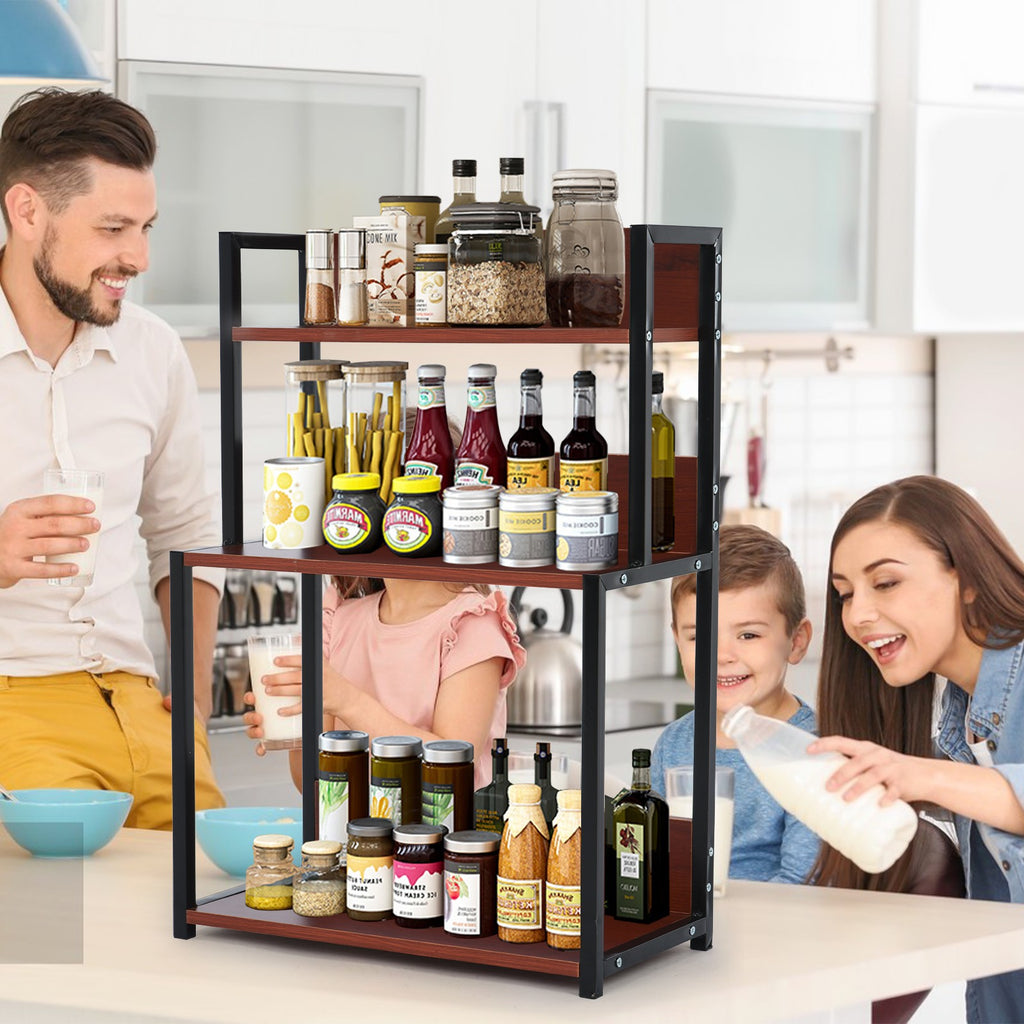 Three-Storey Condiment Rack with Multiple Uses for Kitchen Equipment.