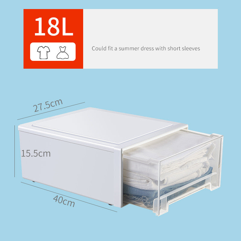 Clothes Storage Box Drawer Type Plastic Thickened Transparent Finishing Box