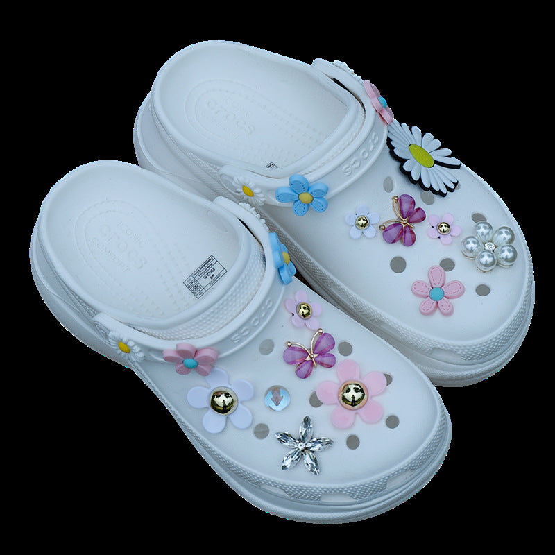 Hole Shoe Buckle Chrysanthemum Buckle Flower Decoration crocs.