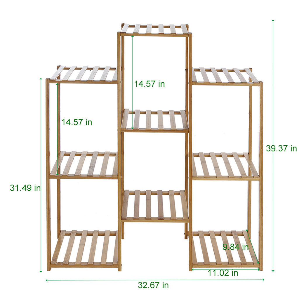 Multi-Tier Bamboo Plant Stand Planter Rack Flower Pots Holder Display US Stock