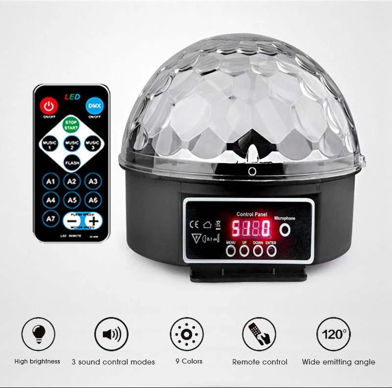 Nine color crystal magic ball light led laser light