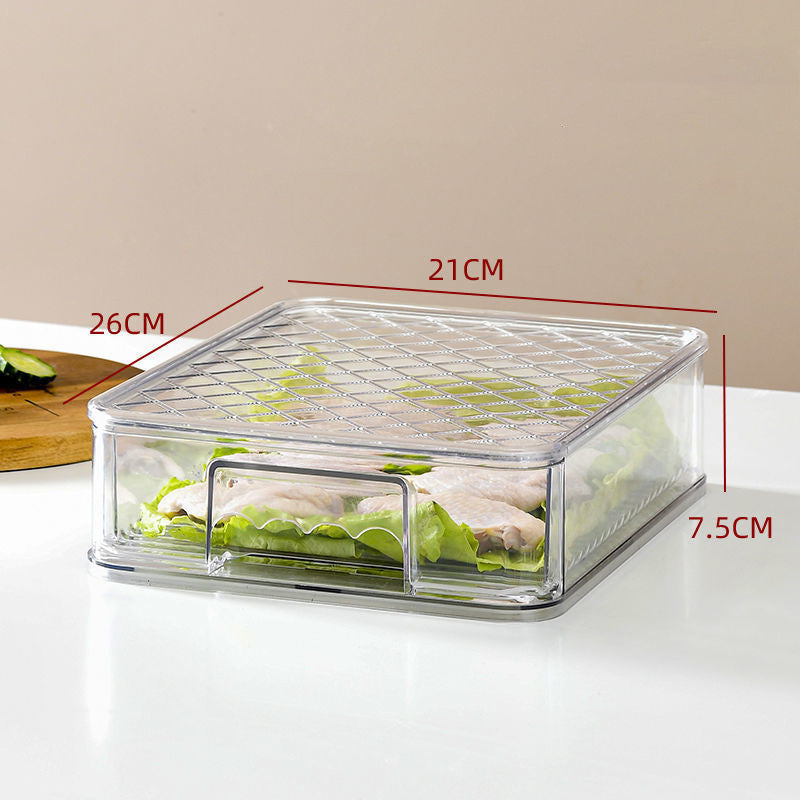 Refrigerator Layered Storage Box Drawer Type Transparent Plastic