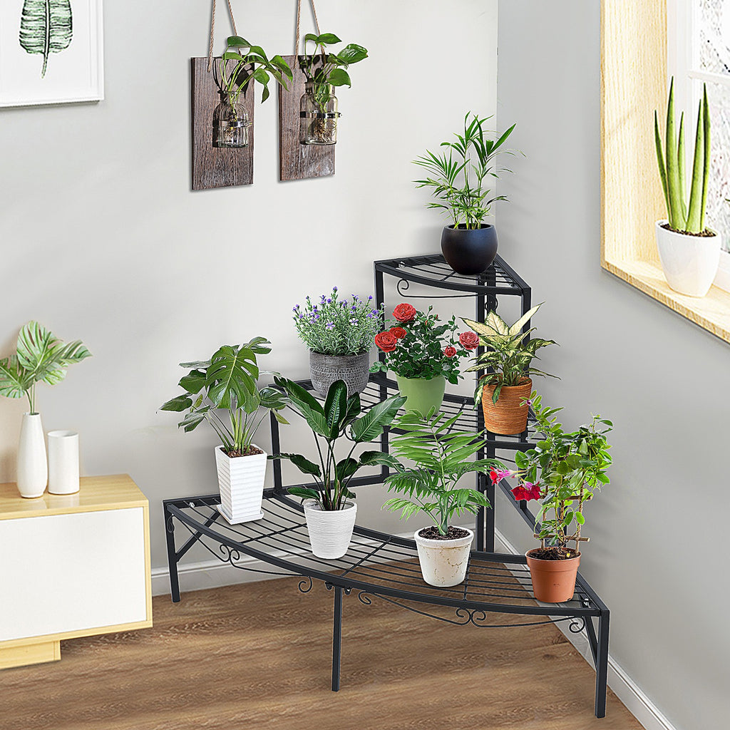 3 Tier Plant Stand Flower Pot Rack Corner Shelf Display Holder For IndoorOutdoor