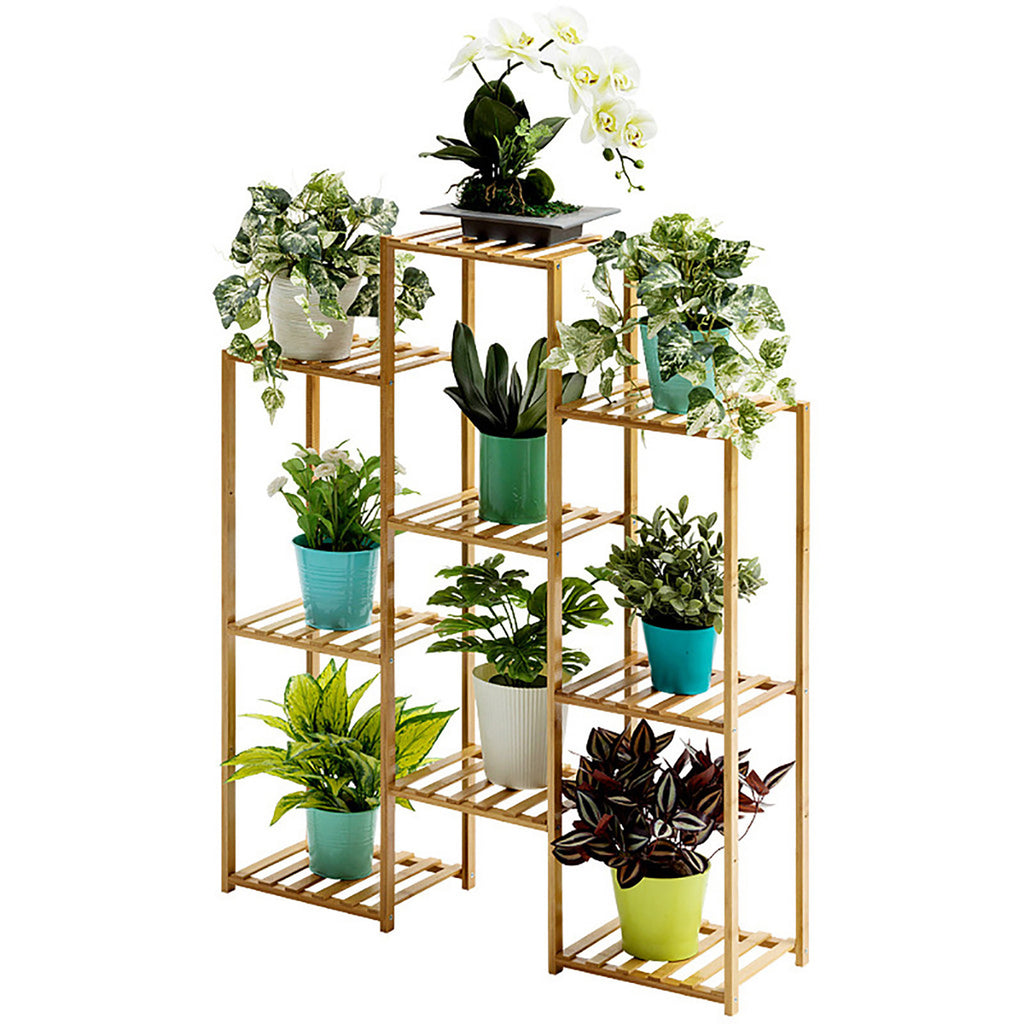 Multi-Tier Bamboo Plant Stand Planter Rack Flower Pots Holder Display US Stock