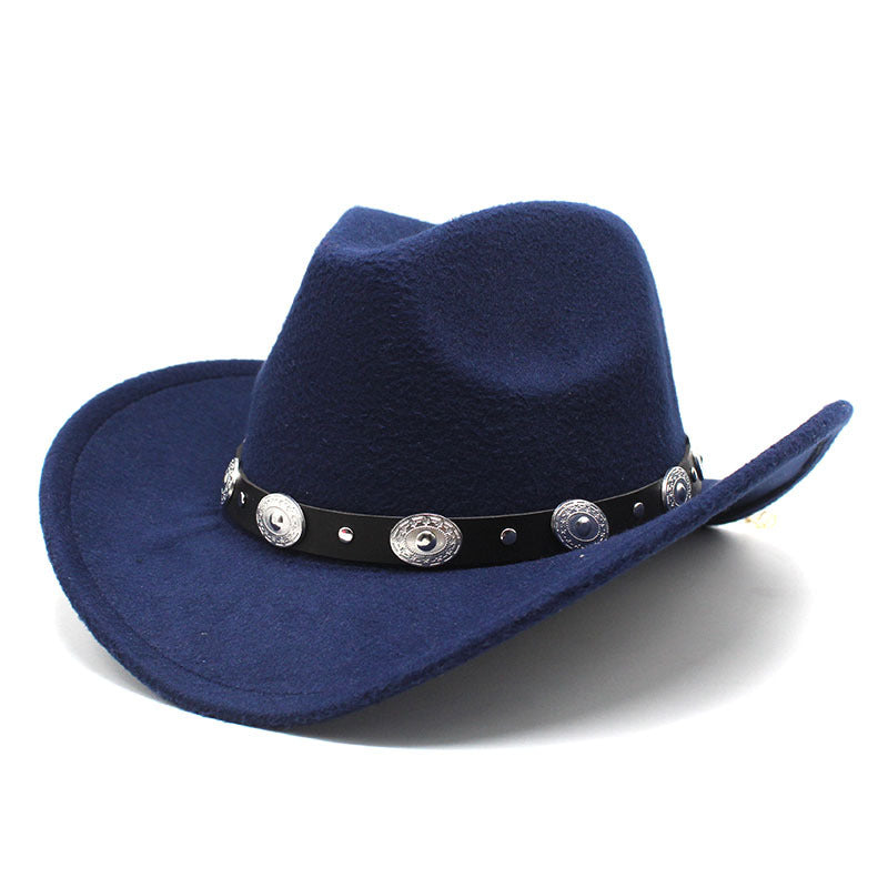 Unisex Minority Style Woolen Western Cowboy Hats.