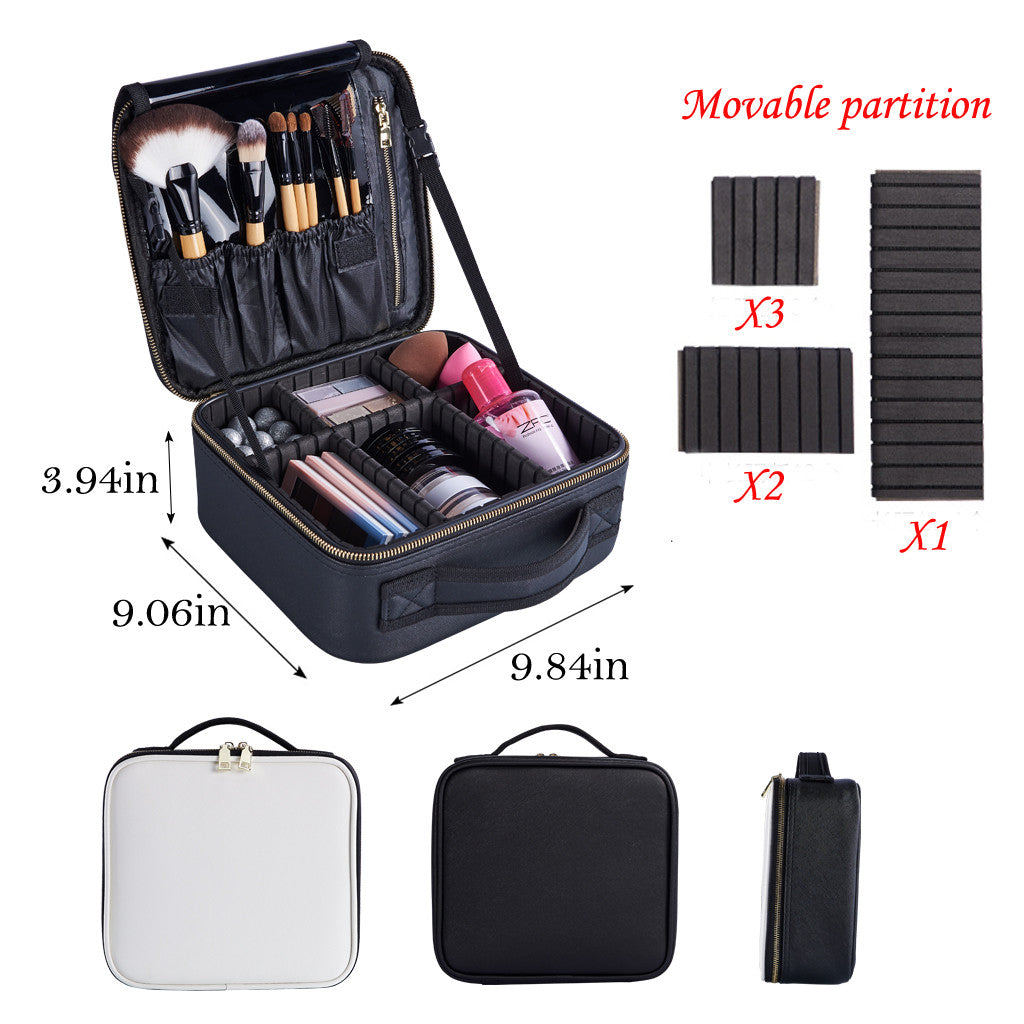 Makeup With Adjustable Dividers Portable Travel Cosmetic Bag Organize Case