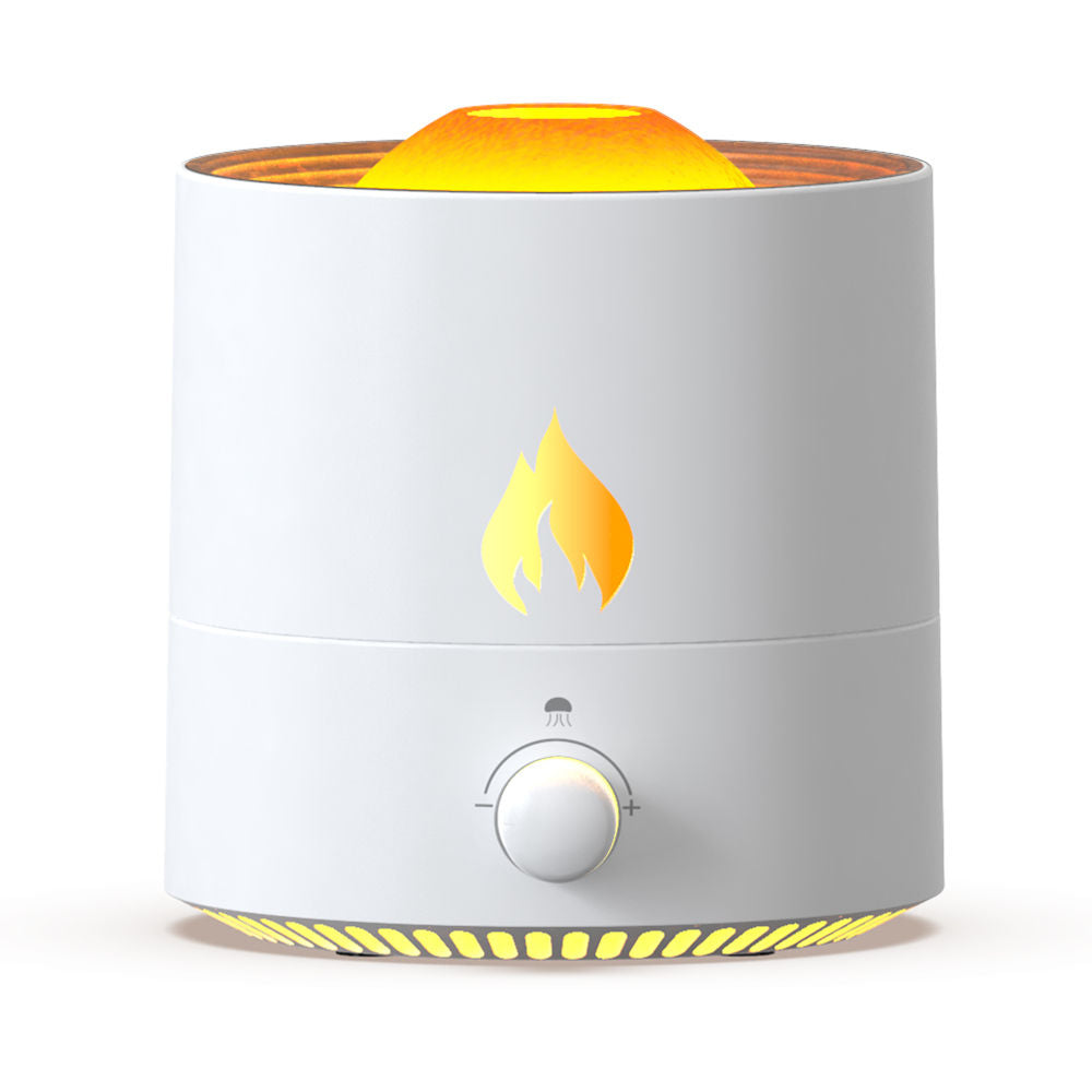 Top Office Custom Flame Night Light Aroma Diffuser 250ml Ultrasonic USB Fire Lamp Fragrance Jellyfish Air Humidifier