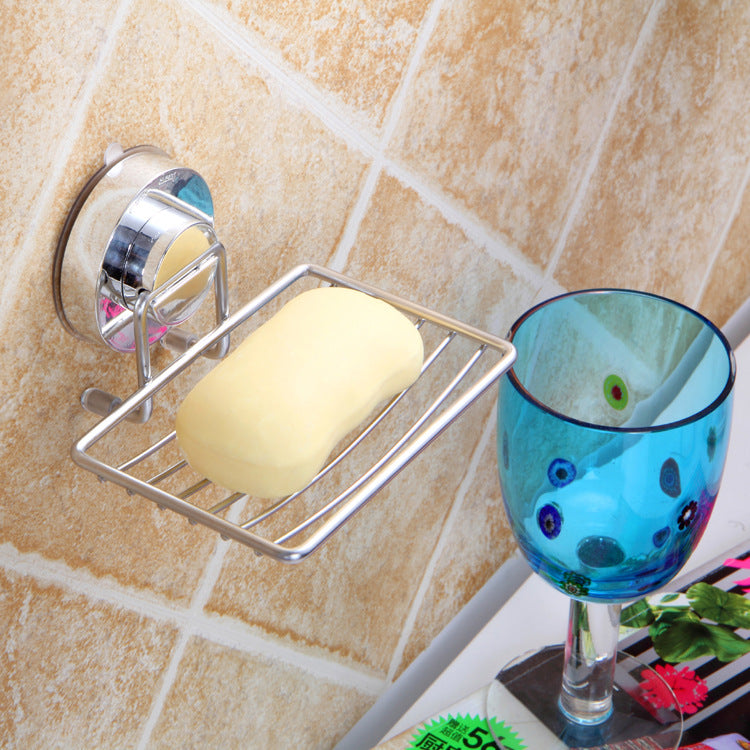 Suction Cup Soap Holder Box Drain Soap Holder Bathroom Kitchen Hole Free