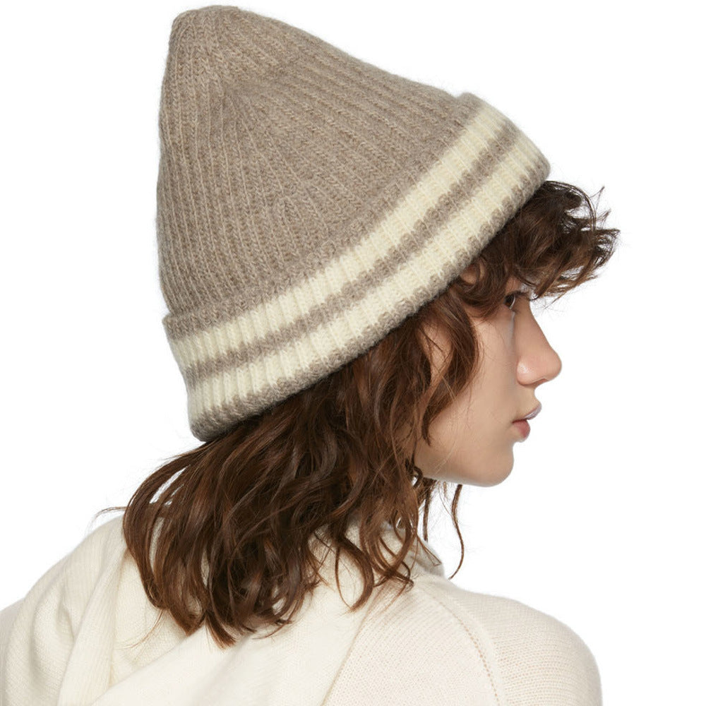 Striped Knitted Wool Hats For Both Men And Women