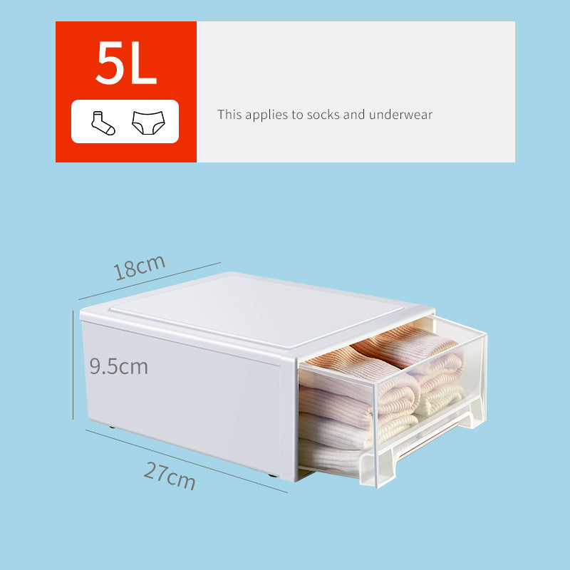 Clothes Storage Box Drawer Type Plastic Thickened Transparent Finishing Box