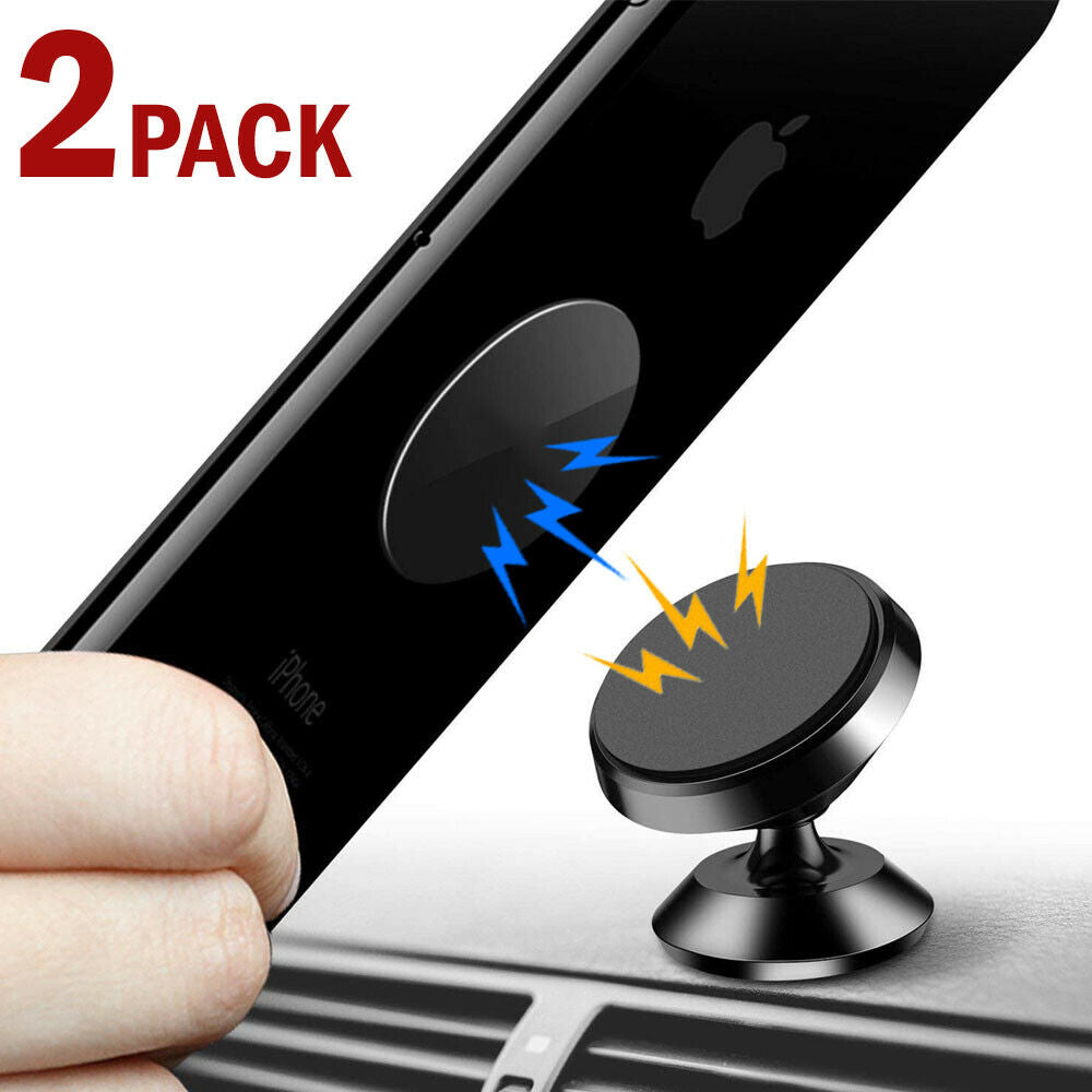 2 Pack Magnetic Car Mount Car Phone Holder Stand Dashboard For iPhone Android Samsung