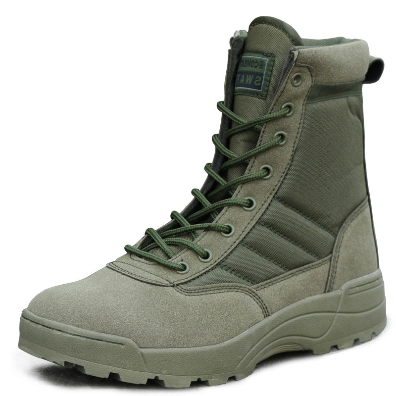 Unisex Combat Boots Tactical Black High-top Outdoor Boots. trendy practical design.