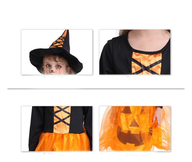 Halloween Costume Luminous Children Pumpkin Dress