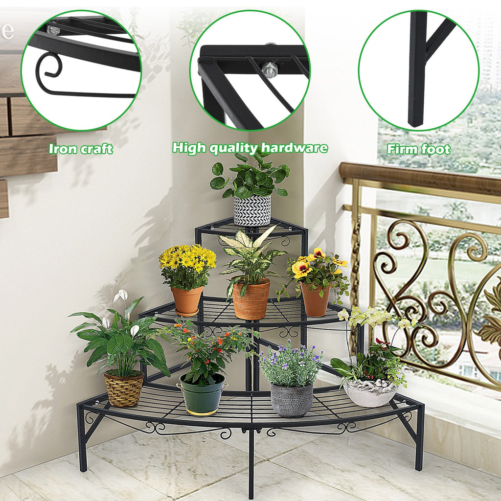 3 Tier Plant Stand Flower Pot Rack Corner Shelf Display Holder For IndoorOutdoor