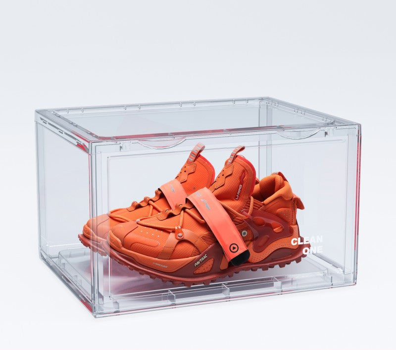 Transparent Basketball Shoe Storage Box Collection Net Dust-proof Side Opening