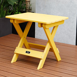 TALE Adirondack Portable Folding Side Table Square All-Weather And Fade-Resistant Plastic Wood Table Perfect For Outdoor Garden, Beach, Camping, Picnics,Ban Amazon