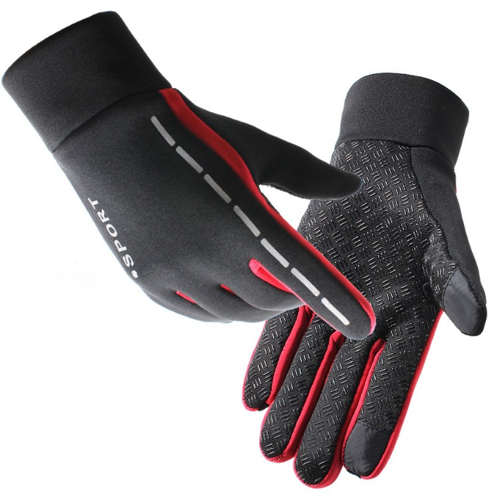 Outdoor gloves for men and women all fingers plus velvet gloves.